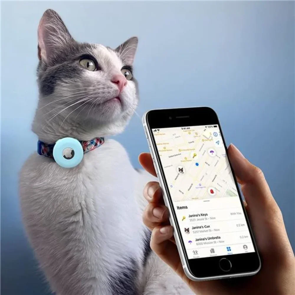 2 Pack Silicone Airtag Cat Collar Holder for Apple AirTags